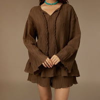Brown Earthy Textured Cotton Set - Noētic