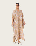 Brown Floral Loose Everyday Kaftan - Noētic