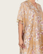 Brown Floral Loose Everyday Kaftan - Noētic