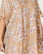 Brown Floral Loose Everyday Kaftan - Noētic