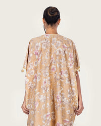 Brown Floral Loose Everyday Kaftan - Noētic