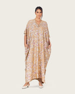 Brown Floral Loose Everyday Kaftan - Noētic