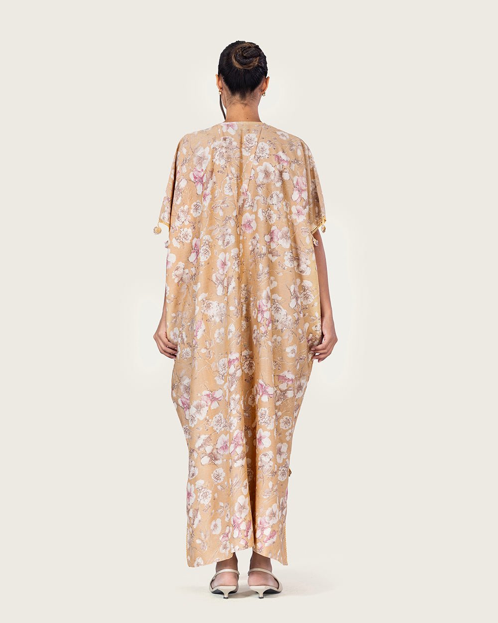 Brown Floral Loose Everyday Kaftan - Noētic