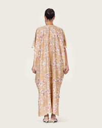 Brown Floral Loose Everyday Kaftan - Noētic