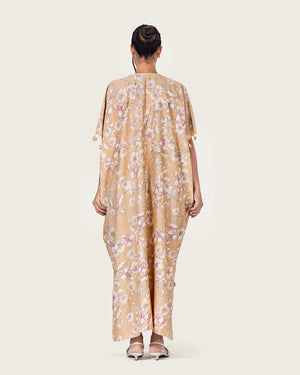 Brown Floral Loose Everyday Kaftan - Noētic