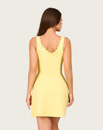 Butter Yellow Scalloped Swimsuit Set with Skirt Cover-Up - Noētic