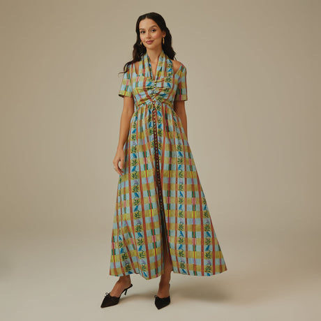 Checked Linen Dress - Noētic