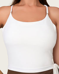 Classic White Swimsuit Set with Decorative Stone Detail & Wrap Skirt Cover-Up - Noētic