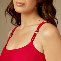 Crimson Beads one-piece Swim Dress - Noētic