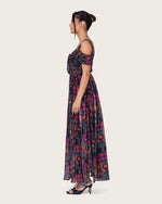 Elegant tropical floral chiffon dress - Noētic
