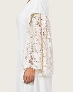 Elegant White Dress with Lace Sleeves - Noētic