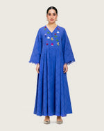 Eyelet Cotton A-Line Dress with Handmade Beaded & Sequin Details - Noētic