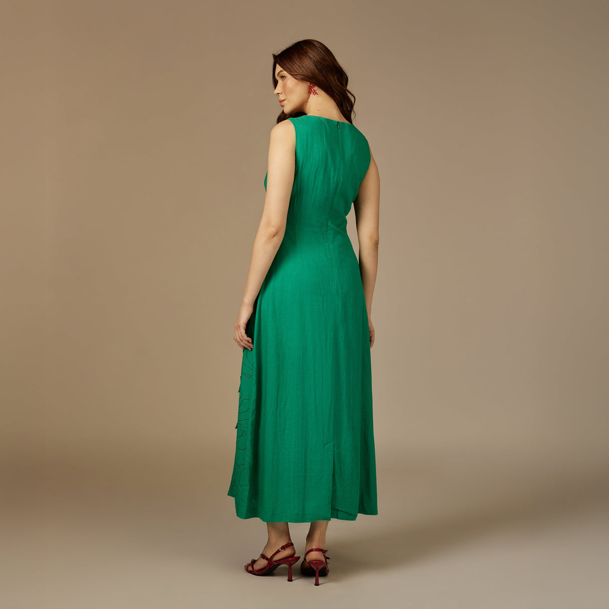 Fish Hand Appliqué Linen Dress - Noētic