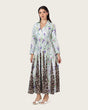 Floral & Leopard Linen Shirt Dress with Braided Beaded Belt - Noētic