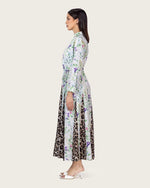 Floral & Leopard Linen Shirt Dress with Braided Beaded Belt - Noētic