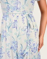Floral Mesh Maxi Dress with Waist Belt - Noētic