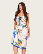 Floral One-Piece Swimsuit with Satin Wrap Skirt Cover-Up – Adjustable Straps - Noētic