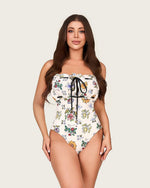Floral One-Piece Swimsuit with Satin Wrap Skirt Cover-Up – Adjustable Straps - Noētic