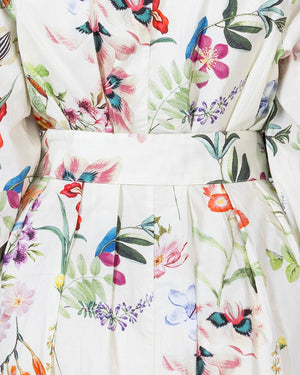 Floral Poplin Shirt Dress with Belt - Noētic