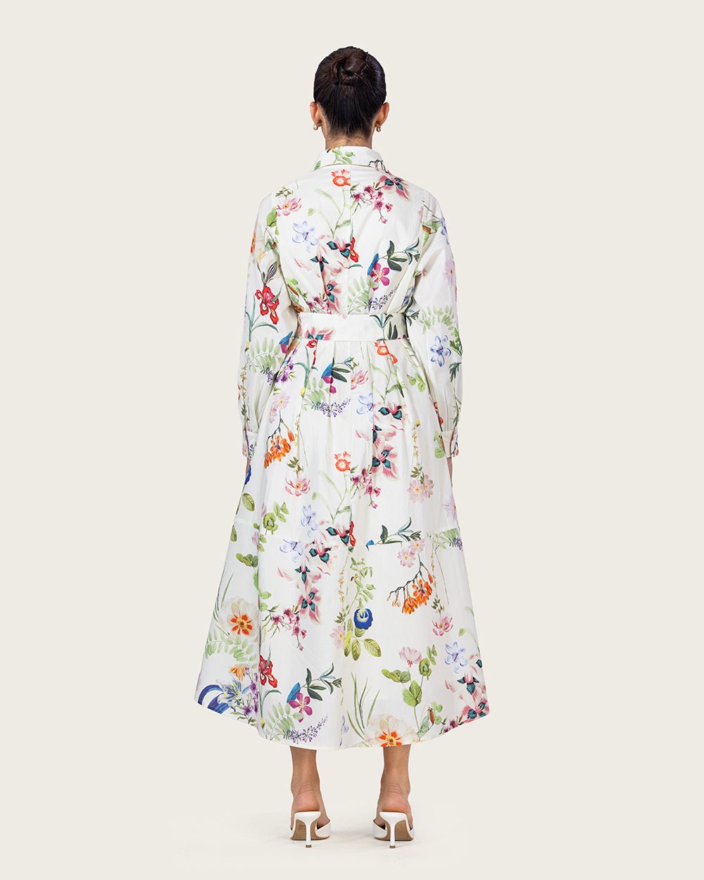 Floral Poplin Shirt Dress with Belt - Noētic