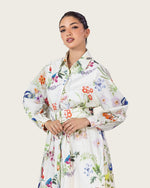 Floral Poplin Shirt Dress with Belt - Noētic