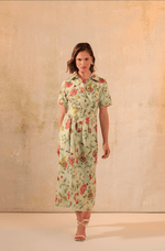 Floral Printed Garden Chic Linen Shirt Dress - Noētic