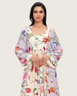 Floral Printed Maxi Dress with Beaded Embroidery - Noētic
