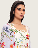 Floral Printed Maxi Dress with Beaded Embroidery - Noētic