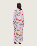 Floral Printed Maxi Dress with Beaded Embroidery - Noētic