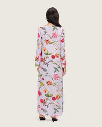 Floral Printed Maxi Dress with Beaded Embroidery - Noētic