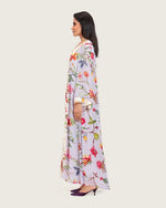 Floral Printed Maxi Dress with Beaded Embroidery - Noētic