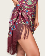 Floral Swim Set - One-Piece Swimsuit with Fringed Wrap Skirt Cover-Up - Noētic