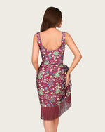 Floral Swim Set - One-Piece Swimsuit with Fringed Wrap Skirt Cover-Up - Noētic