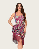 Floral Swim Set - One-Piece Swimsuit with Fringed Wrap Skirt Cover-Up - Noētic