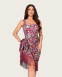 Floral Swim Set - One-Piece Swimsuit with Fringed Wrap Skirt Cover-Up - Noētic