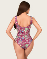 Floral Swim Set - One-Piece Swimsuit with Fringed Wrap Skirt Cover-Up - Noētic