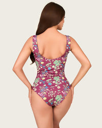 Floral Swim Set - One-Piece Swimsuit with Fringed Wrap Skirt Cover-Up - Noētic