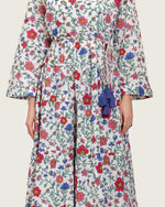 Floral Tiered Maxi Wrap Dress with Waist Tie Tassels - Noētic