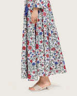 Floral Tiered Maxi Wrap Dress with Waist Tie Tassels - Noētic