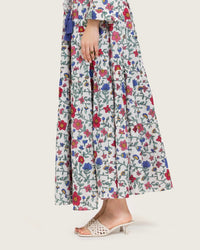 Floral Tiered Maxi Wrap Dress with Waist Tie Tassels - Noētic