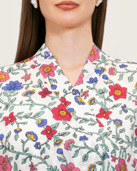 Floral Tiered Maxi Wrap Dress with Waist Tie Tassels - Noētic