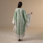 Green Polka Dot and Palm Treas Mix Print Flowy Kaftan - Noētic