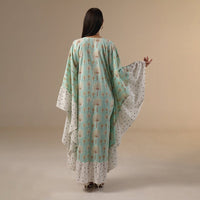 Green Polka Dot and Palm Treas Mix Print Flowy Kaftan - Noētic