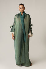 Green with Lace Sleeves Abaya - Noētic