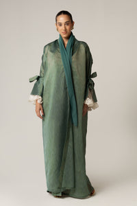 Green with Lace Sleeves Abaya - Noētic