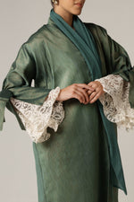 Green with Lace Sleeves Abaya - Noētic