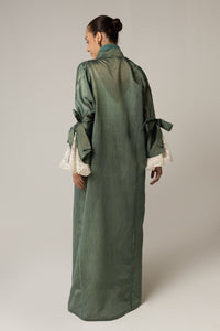 Green with Lace Sleeves Abaya - Noētic
