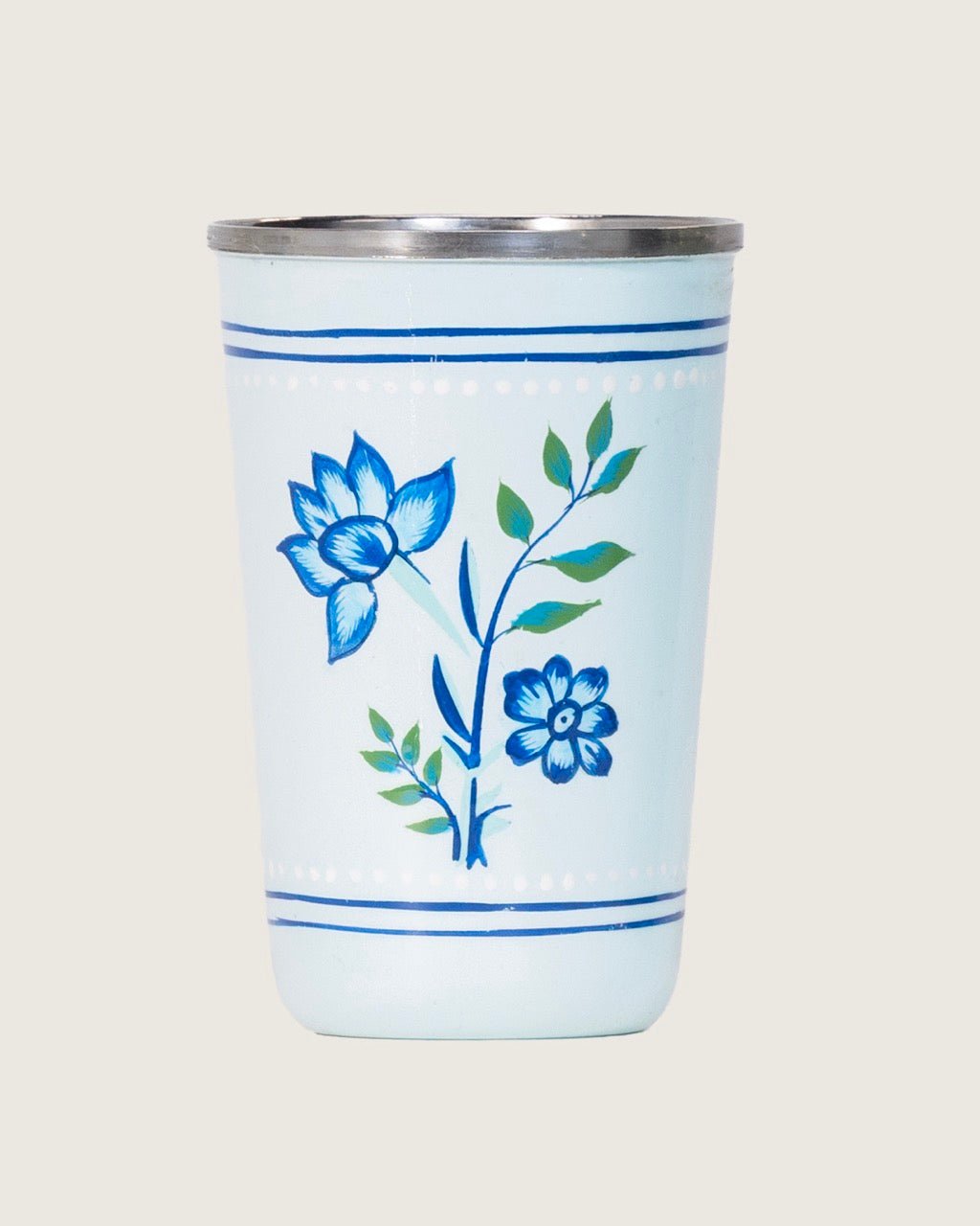 Hand-Painted Blue Meadow Tumbler 4 Piece Set - Noētic