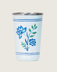 Hand-Painted Blue Meadow Tumbler 4 Piece Set - Noētic
