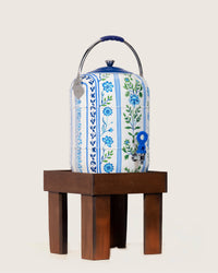 Hand-Painted Blue Meadow Urn and Stool Set - 15 liters - Noētic